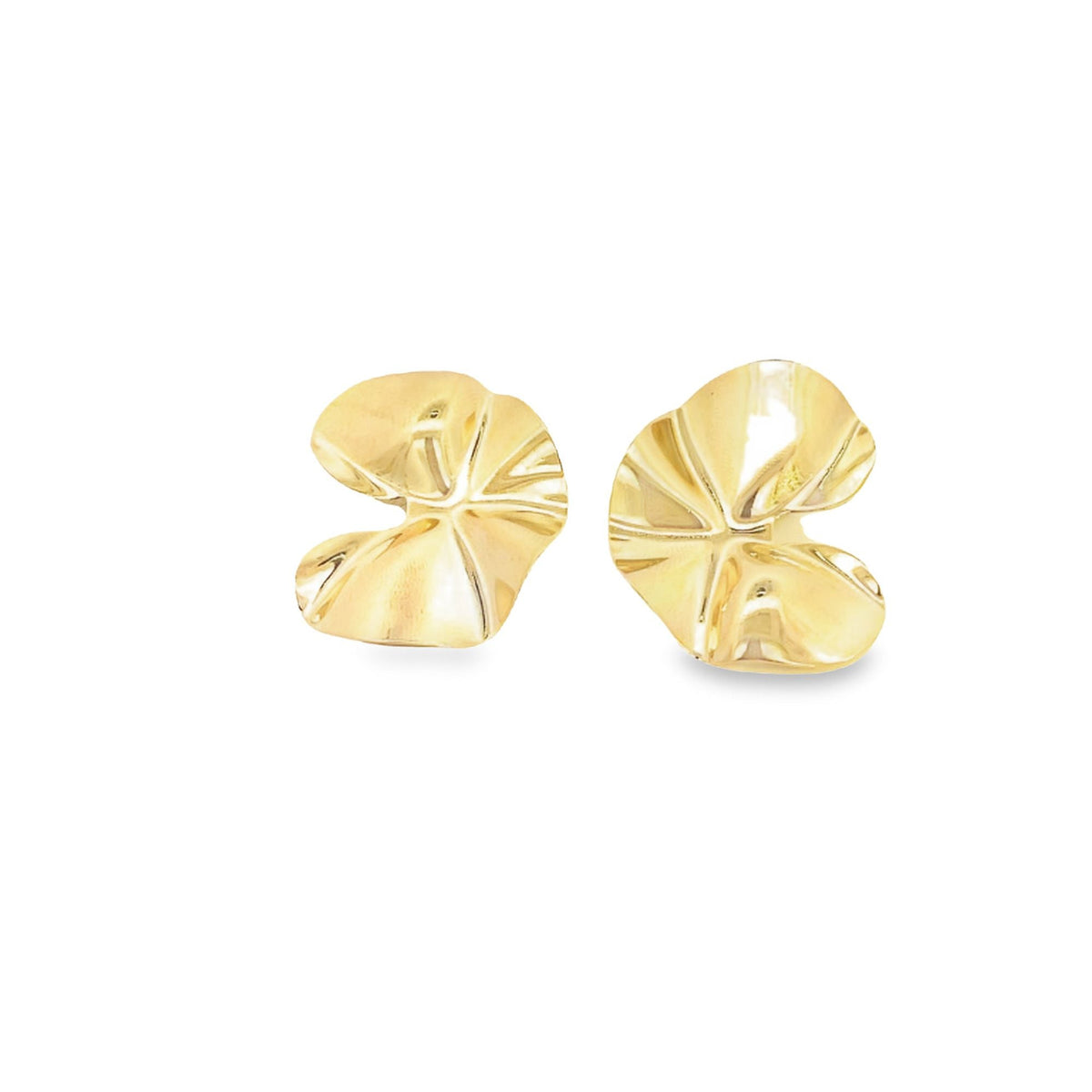 18K Gold Filled Minimalist Wavy Textured Earring (L387) LuxuryLifeWay Online Store