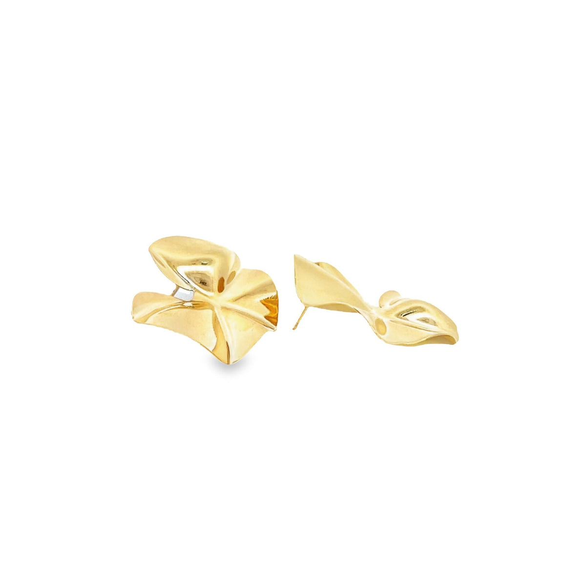 18K Gold Filled Minimalist Wavy Textured Earring (L387) LuxuryLifeWay Online Store