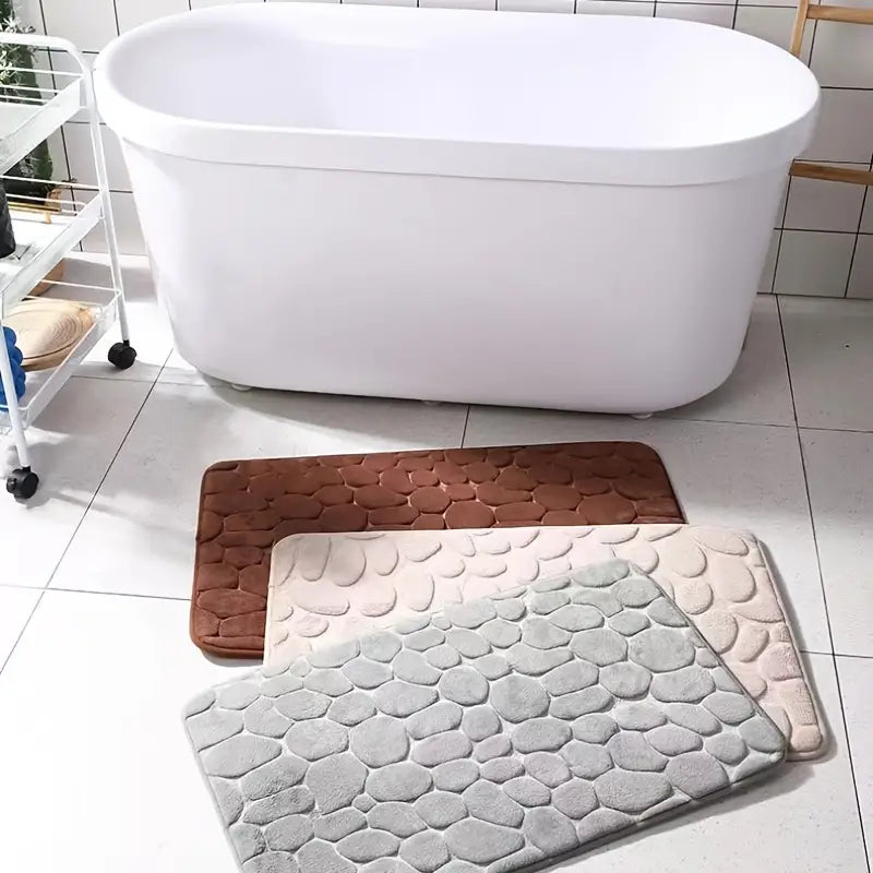 3-Piece Non-Slip Bathroom Rug Set Pi-Mart