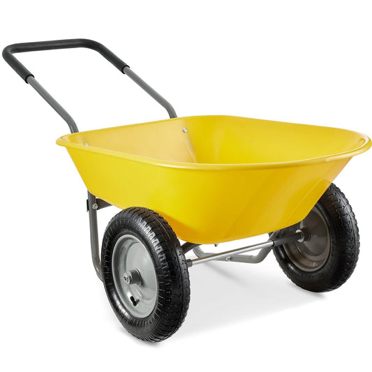Heavy Duty 2-Wheel Multipurpose Rust Proof Wheelbarrow - Yellow LuxuryLifeWay Online Store