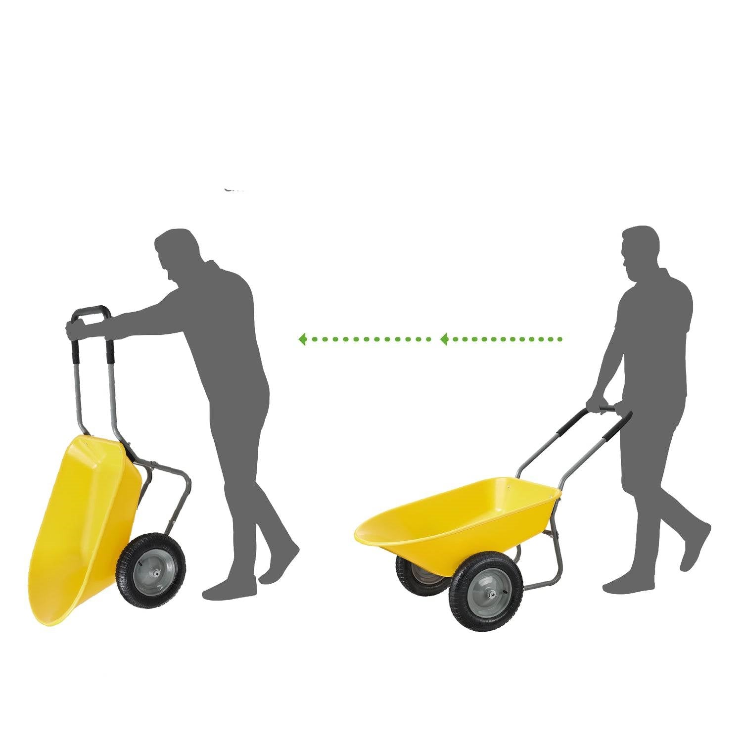 Heavy Duty 2-Wheel Multipurpose Rust Proof Wheelbarrow - Yellow LuxuryLifeWay Online Store