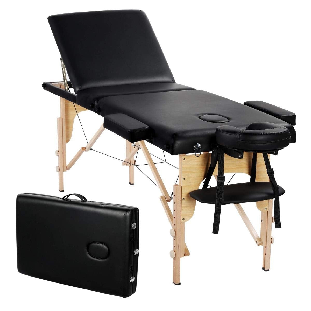 Black Adjustable Portable Massage Tattoo Folding Elevated Table LuxuryLifeWay Online Store