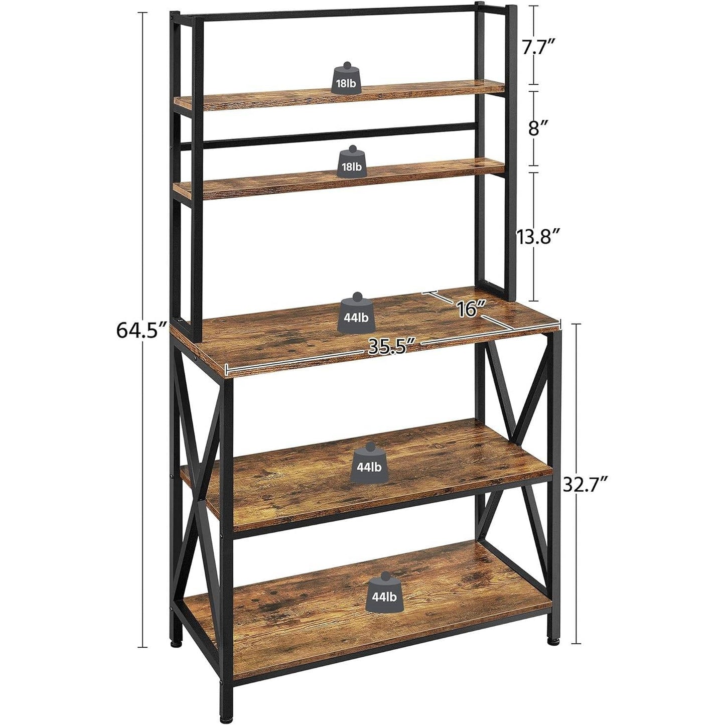 Modern Industrial Metal Wood Bakers Rack Kitchen Storage Shelf LuxuryLifeWay Online Store