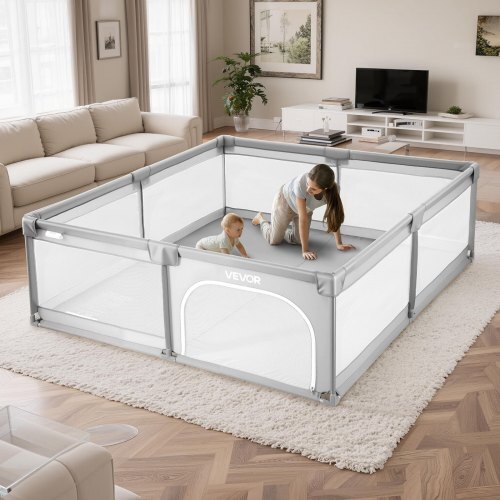 Baby Playpen, 78.7 x 58.7 Large Toddlers Playpen, Indoor/Outdoor Baby Fence Play Yard with 50 Ocean Balls, Zippered Door & Breathable Mesh, No-Gap Safety Activity Center for Babies Toddlers LuxuryLifeWay Online Store