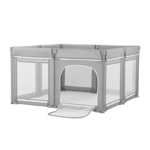 Baby Playpen, 47.2 x 47.2 Foldable Toddlers Playpen, Indoor/Outdoor Baby Fence Play Yard with Zippered Door & Soft Breathable Mesh, No-Gap Toddlers Activity Center for 6 -24 Months Babies LuxuryLifeWay Online Store