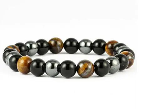 Tiger Eye, Black Iron, Agate Bracelet