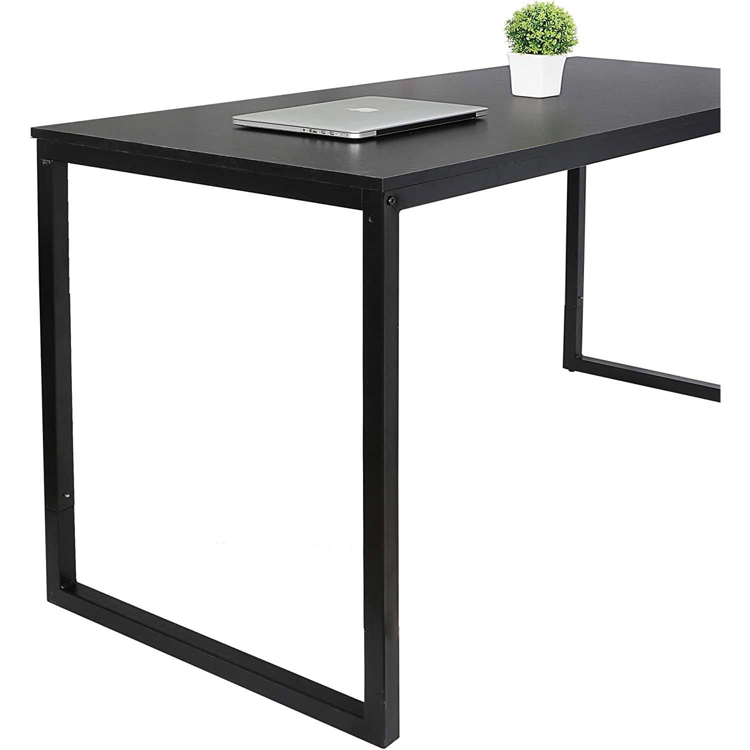 Black Metal Frame Wood Top Modern Home Office Laptop Computer Desk Writing Table LuxuryLifeWay Online Store