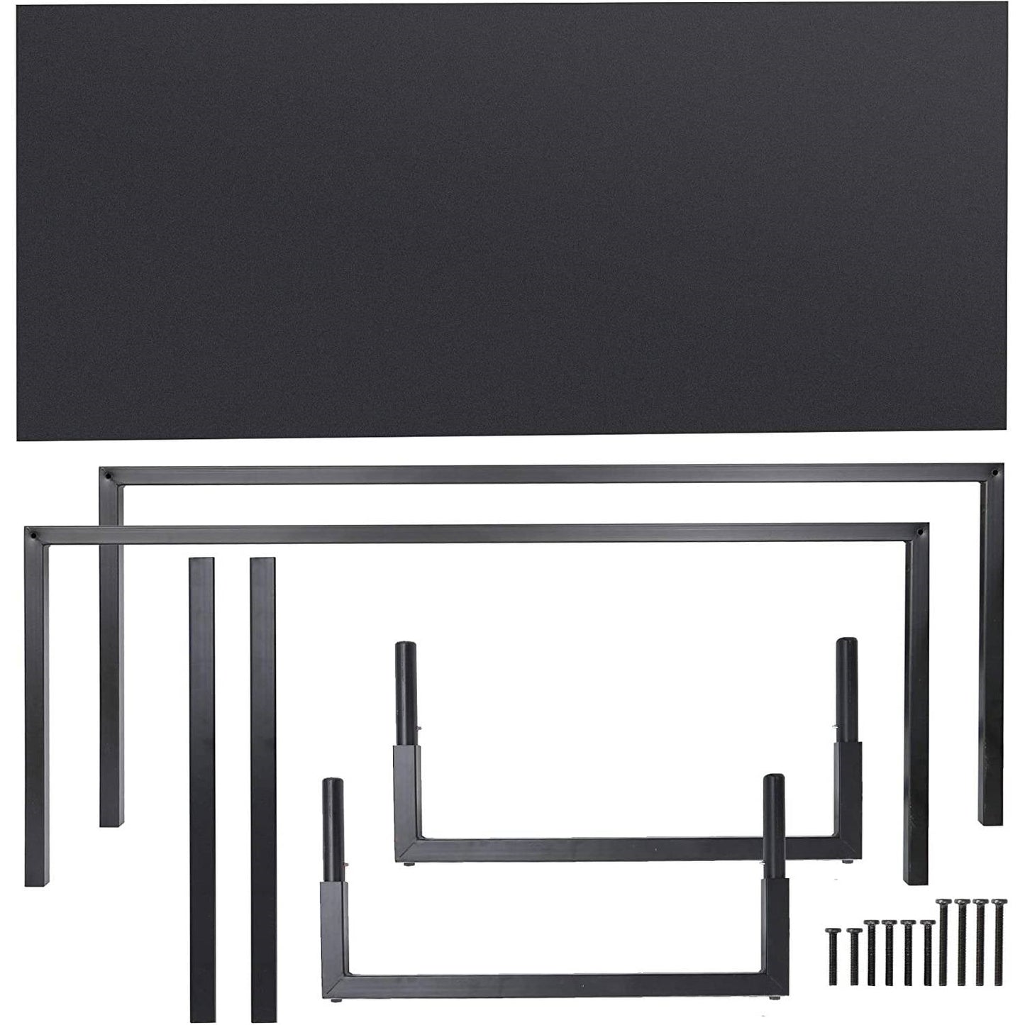 Black Metal Frame Wood Top Modern Home Office Laptop Computer Desk Writing Table LuxuryLifeWay Online Store