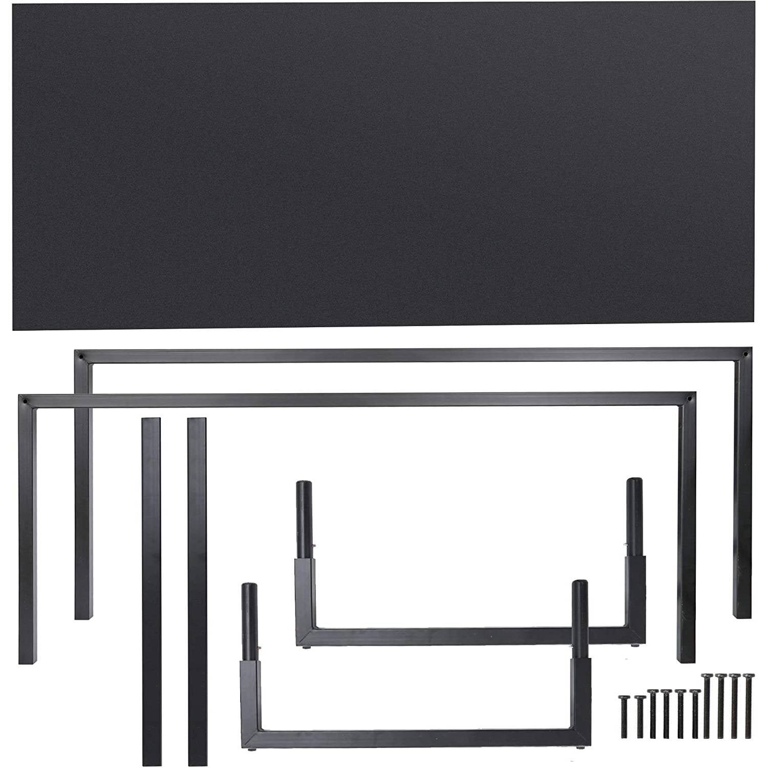 Black Metal Frame Wood Top Modern Home Office Laptop Computer Desk Writing Table LuxuryLifeWay Online Store