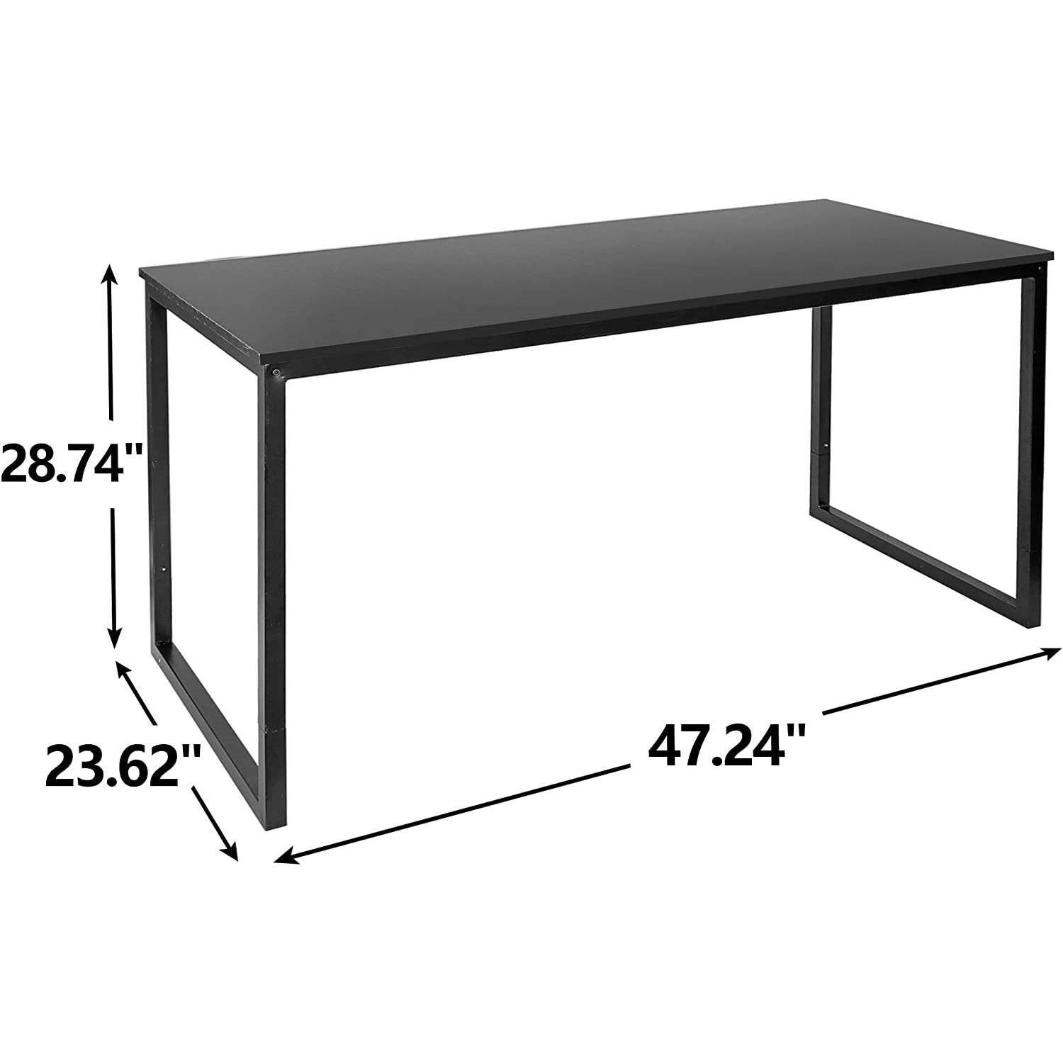 Black Metal Frame Wood Top Modern Home Office Laptop Computer Desk Writing Table LuxuryLifeWay Online Store