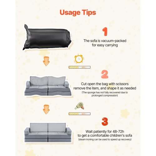 Modular Kids Play Couch, Sectional Toddler Sofa with Armrests, 28D Sponge & Short Pile, Convertible Kids Modular Couch DIY Creative Combination for Playroom, Bedroom, Living Room, 14 Pcs, Gray LuxuryLifeWay Online Store