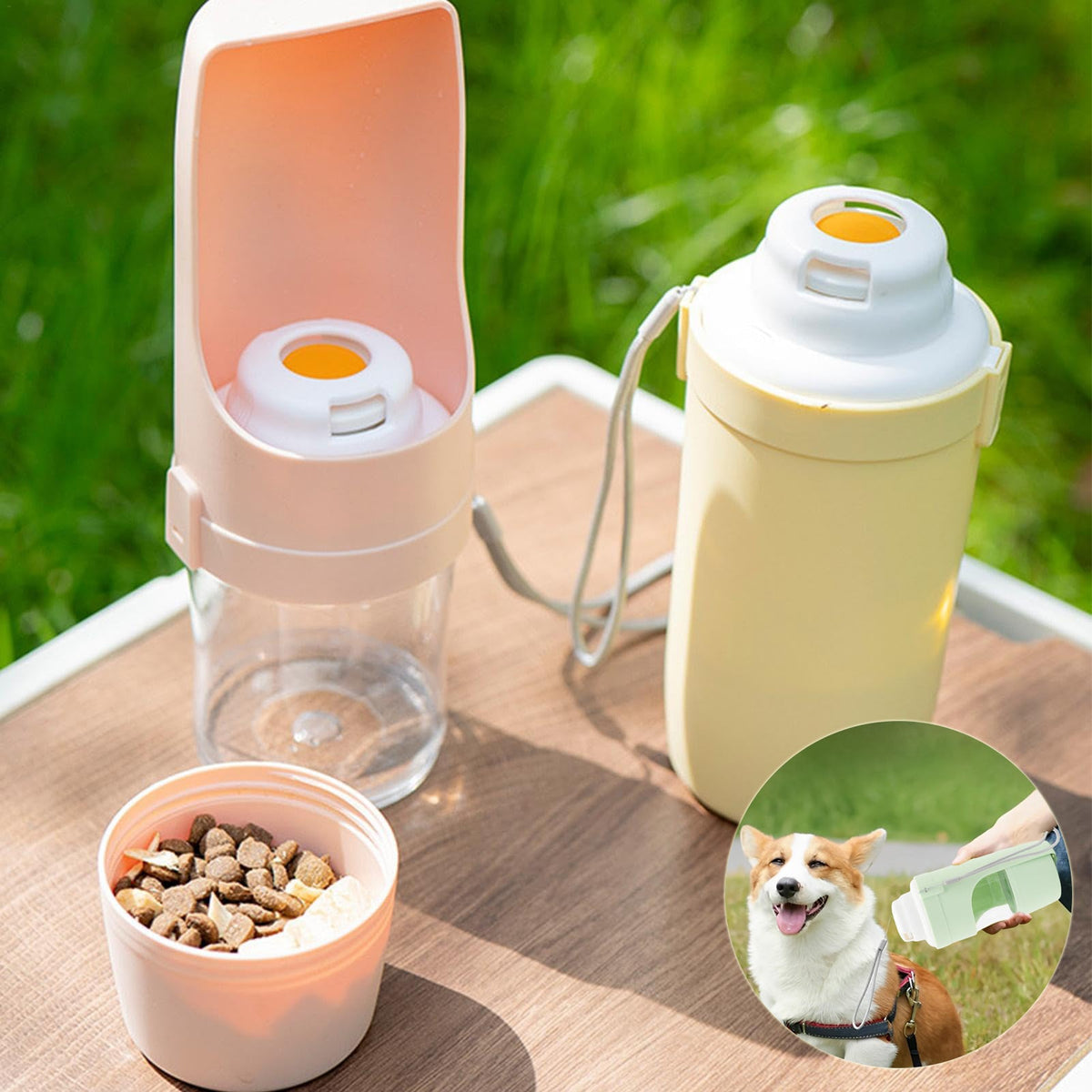 2 In 1 Travel Dog Water Bottle Pet Water Dispenser Feeder Drinking Feeder Dog Outing Water Feeder Pets Outdoor Portable Cup Pet Products Pets Fashion