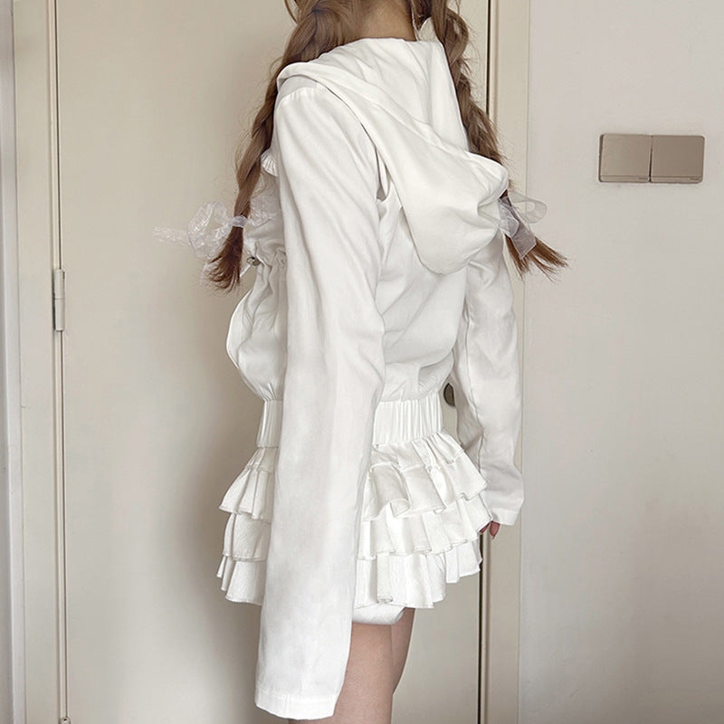 Girls' Design Wooden Ear Motorcycle Jacket LadyShow.Store
