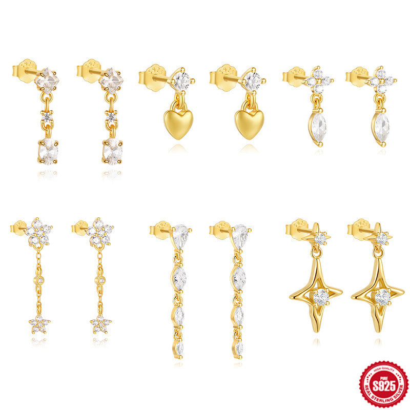 Daily S925 Sterling Silver Stud Earrings LadyShow.Store