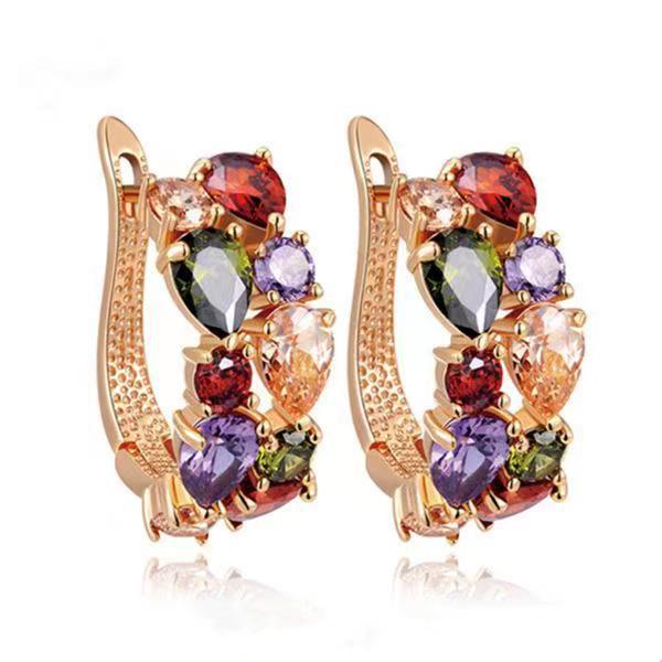 Diamond Crystal Zircon Ear Clip Affordable Luxury Earrings Women CJD