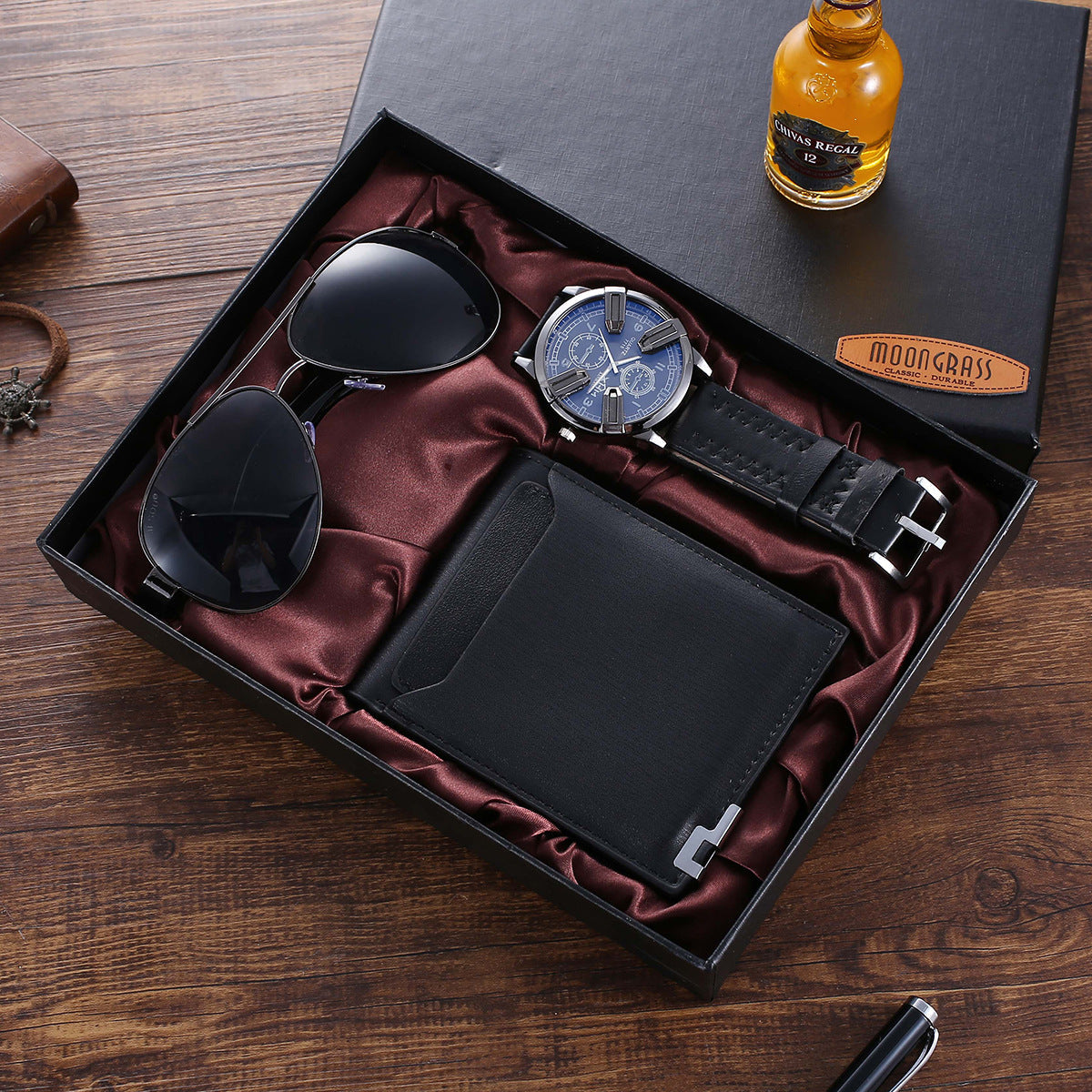 Fashion Classic Boutique Gift Box Set Wallet Glasses Creative Quartz Watch LuxuryLifeWay Online Store
