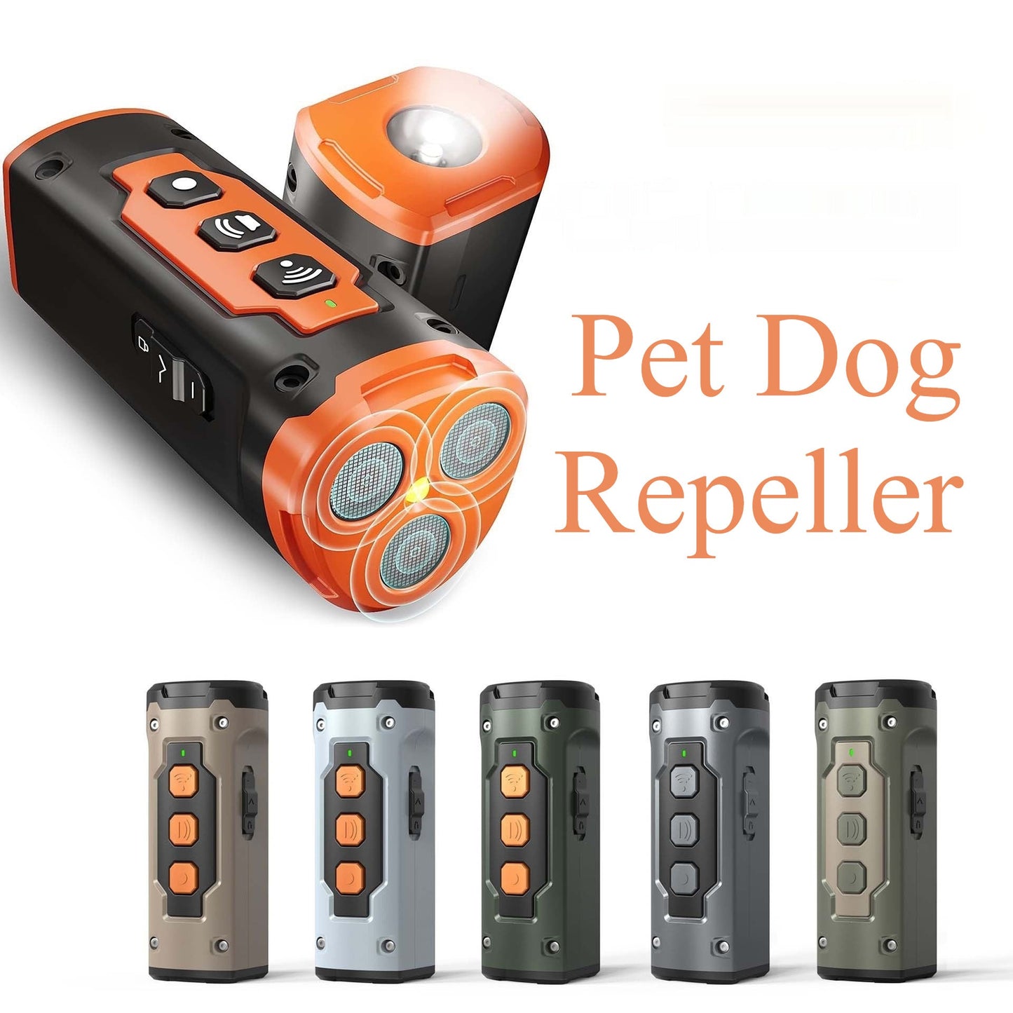 Dog Drive Ultrasonic Three-head Bark Plug Torch Dog Drive Artifact Anti Dog Bark Deterrent Device With LED Flashlight Pets Fashion