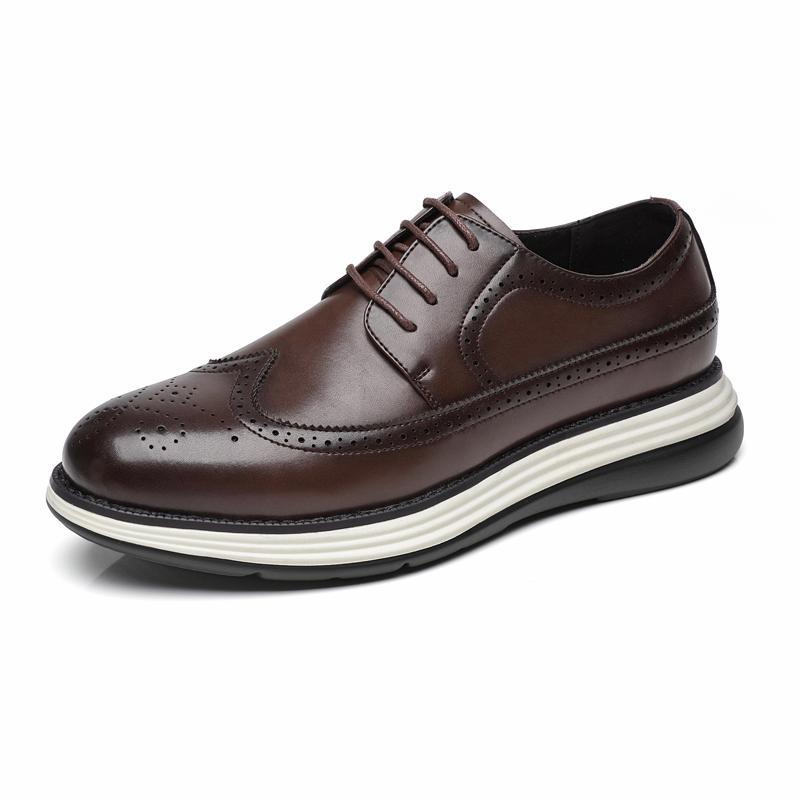 Ultra-fiber Thick-soled Trendy Men's Business Leather Shoes Comfortable And Casual Best YouTube Store