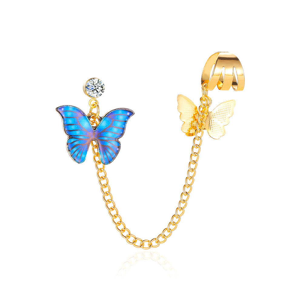 Fantasy Single Colorful Butterfly Earring