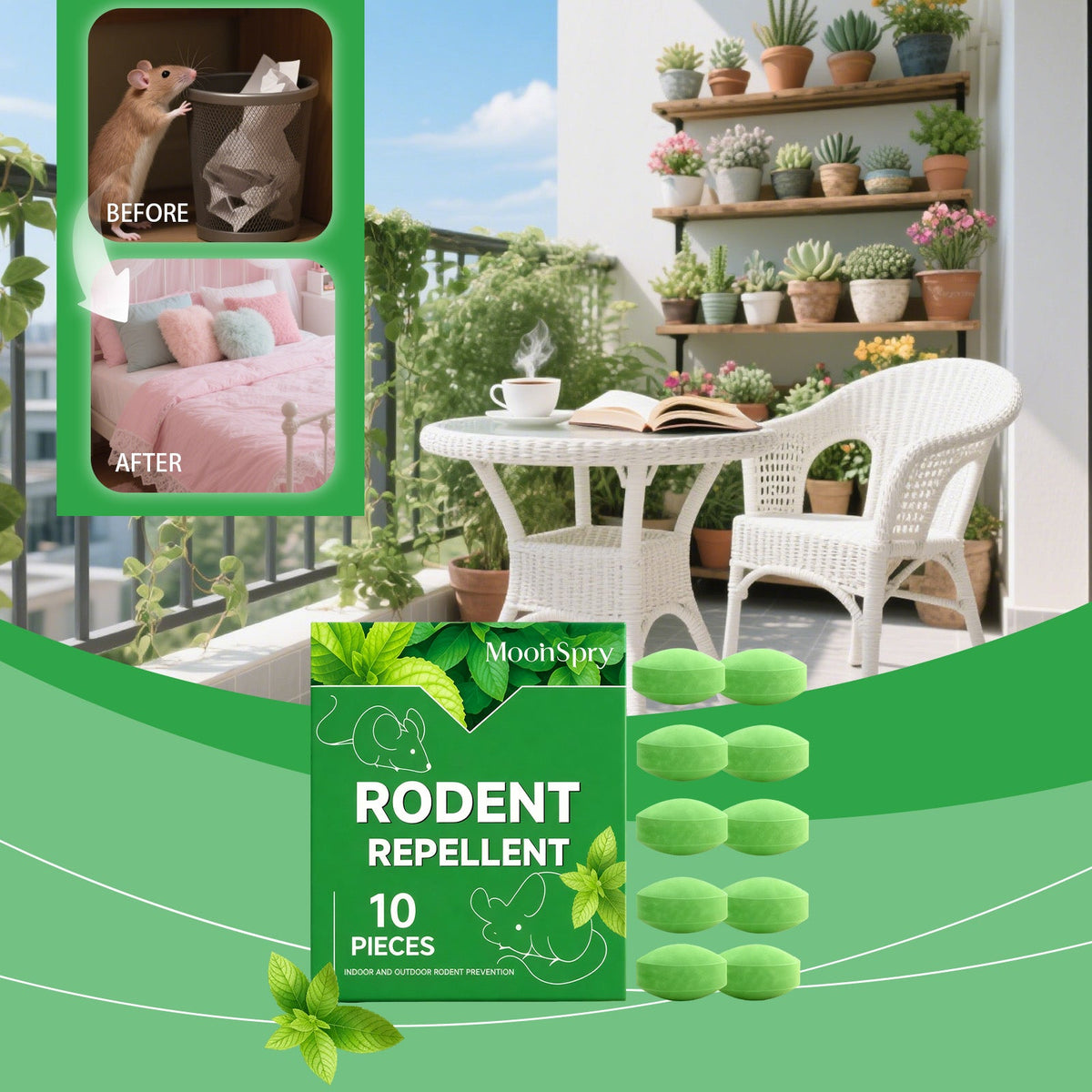 Mouse Repellent Pills 10pcs Box Tri Light Beauty