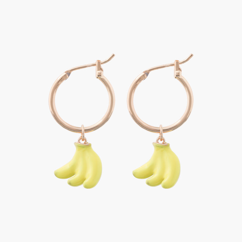 Fruit Banana Earrings S925 Silver Post LadyShow.Store