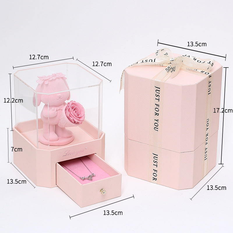 Flocking Bear Gift Box Valentine's Day LadyShow.Store