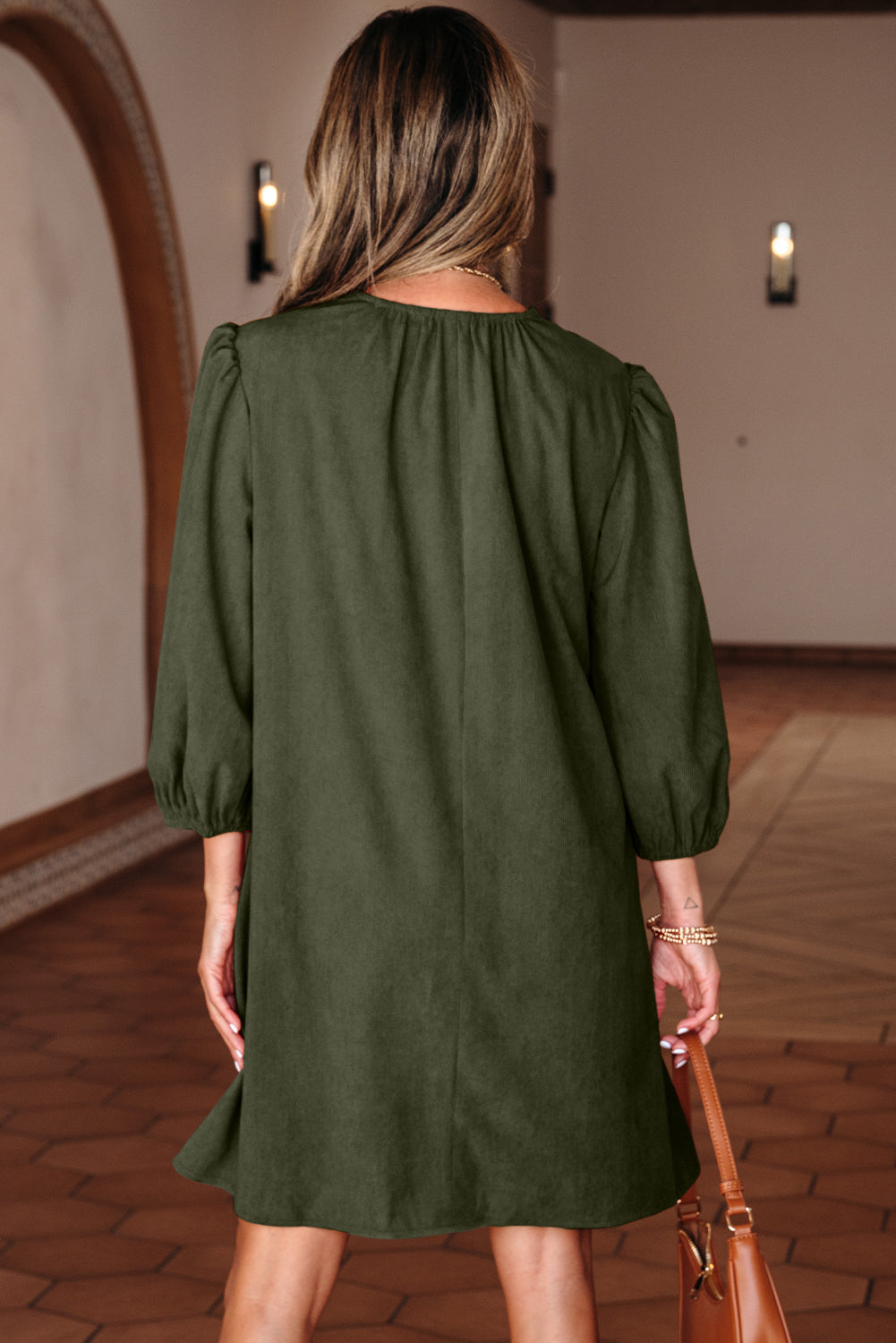 Michelle Pleated Corduroy Mini Dress LuxuryLifeWay Online Store
