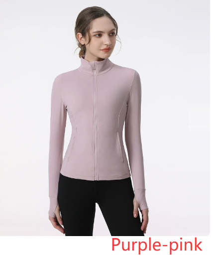 Women's Long Sleeve Zip Sports Jacket for Yoga & Running Pi-Mart