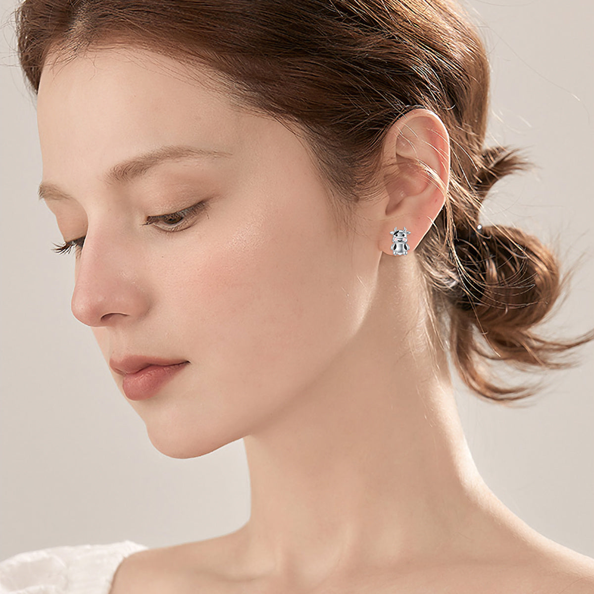 Cow Earrings Sterling Silver Cow Jewelry Animal Stud Earrings Cow Gifts for Women Teens Birthday LadyShow.Store