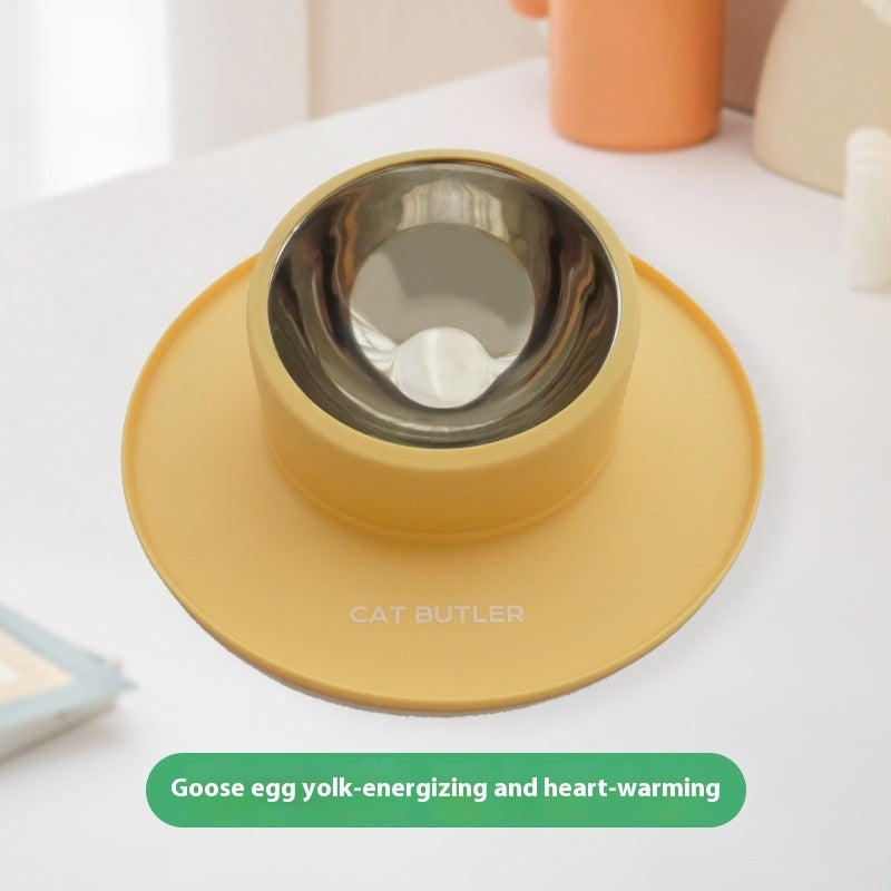 Cat And Dog Bowl Silicone Stainless Steel Pet Non-slip Leak-proof Pets Fashion