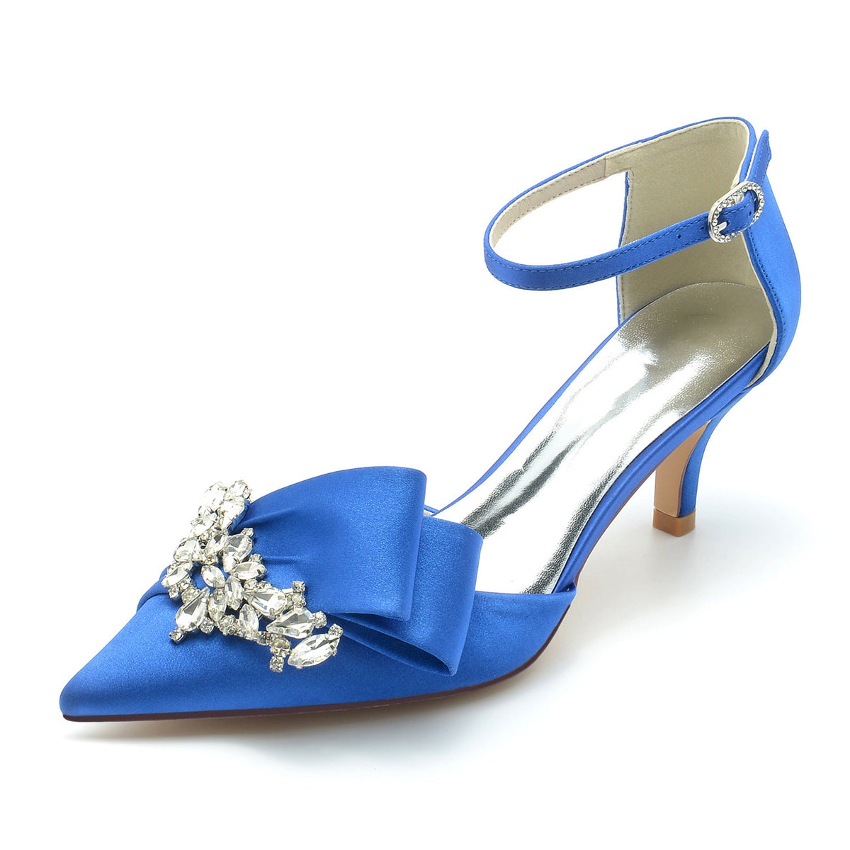 Wedding Bride Mid And Low Heel Pointed Toe Rhinestone High Heels LuxuryLifeWay Online Store