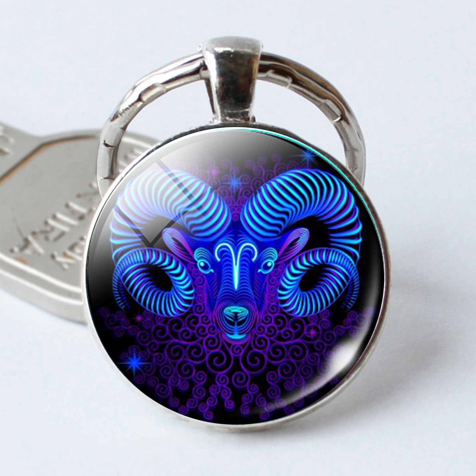 Twelve Constellation Time Stone Metal Keychains LadyShow.Store