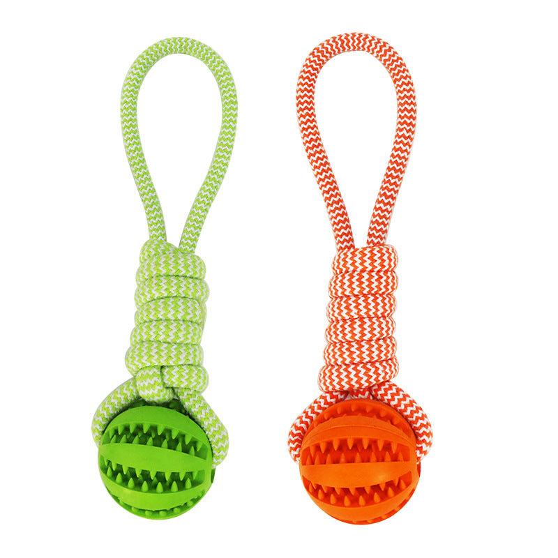 Dog Toys Treat Balls Interactive Hemp Rope Rubber Leaking Balls For Small Dogs Chewing Bite Resistant Toys Pet Tooth Cleaning Bite Resistant Toy Ball For Pet Dogs Puppy Pets Fashion