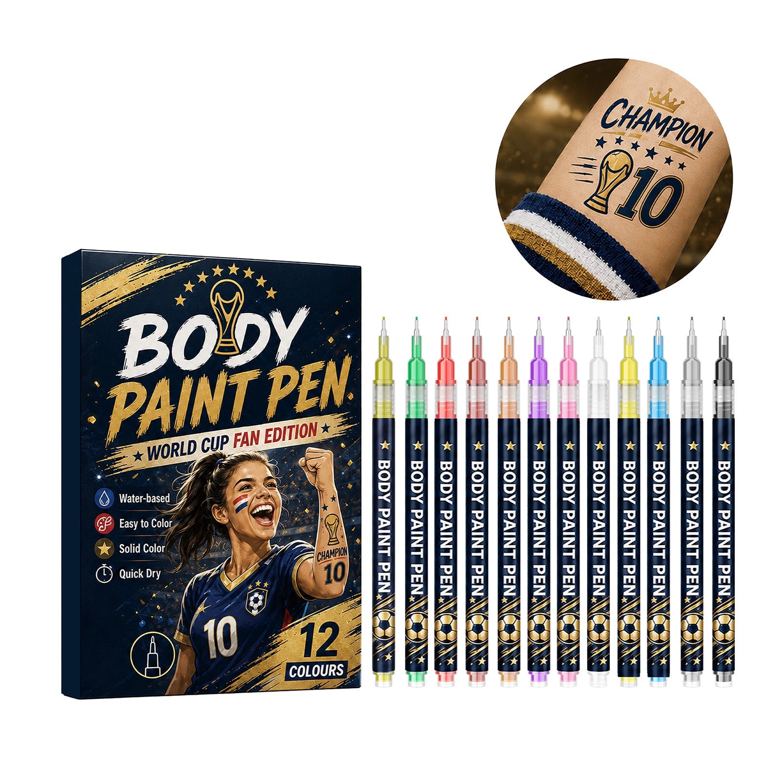 Body Painting Pen World Cup Tri Light Beauty
