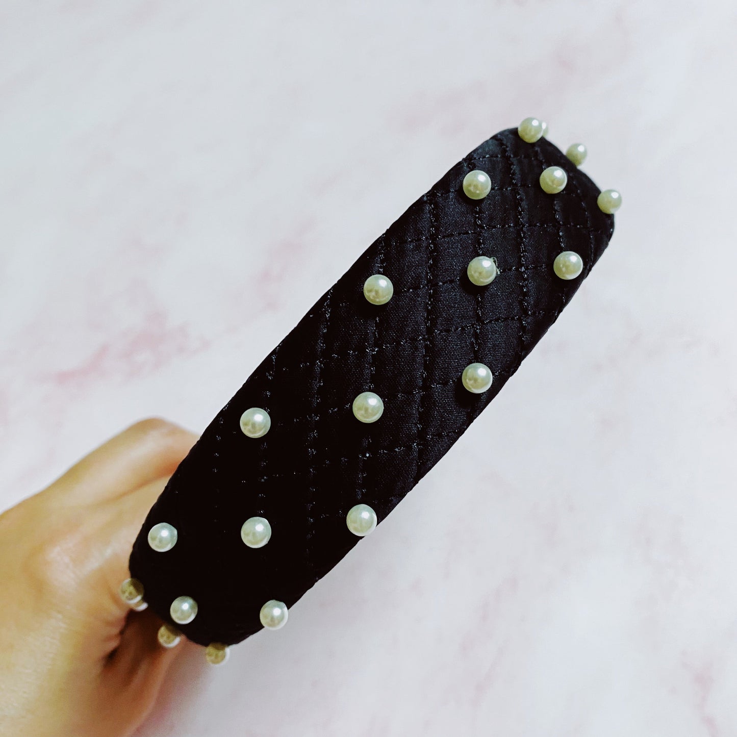 Quilted Elegance Pearl Headband LadyShow.Store