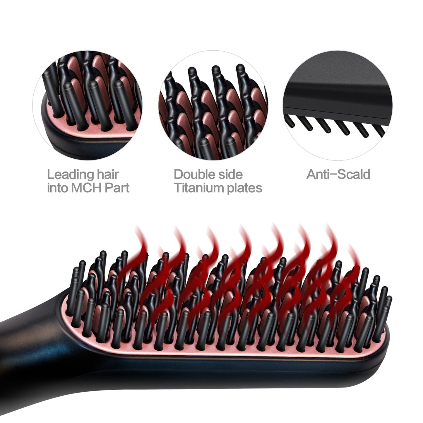 Straightening Brush and Beard Comb Set LadyShow.Store