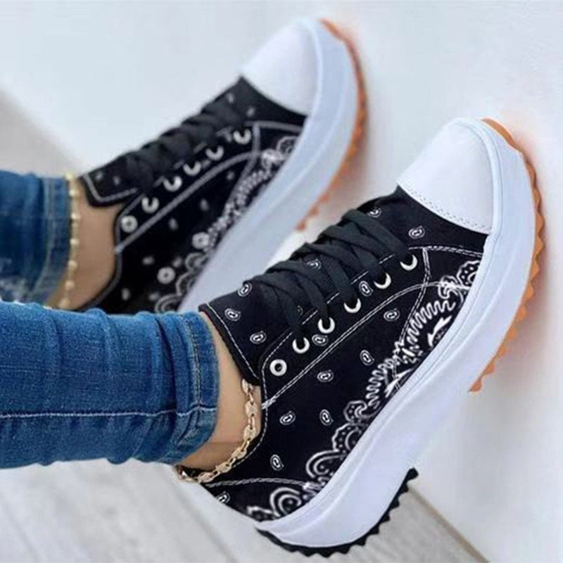 Printed Fashion Wedge Spring Casual Sneakers LadyShow.Store