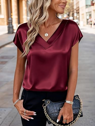 Women's Business V-Neck Casual Pullover Top LadyShow.Store
