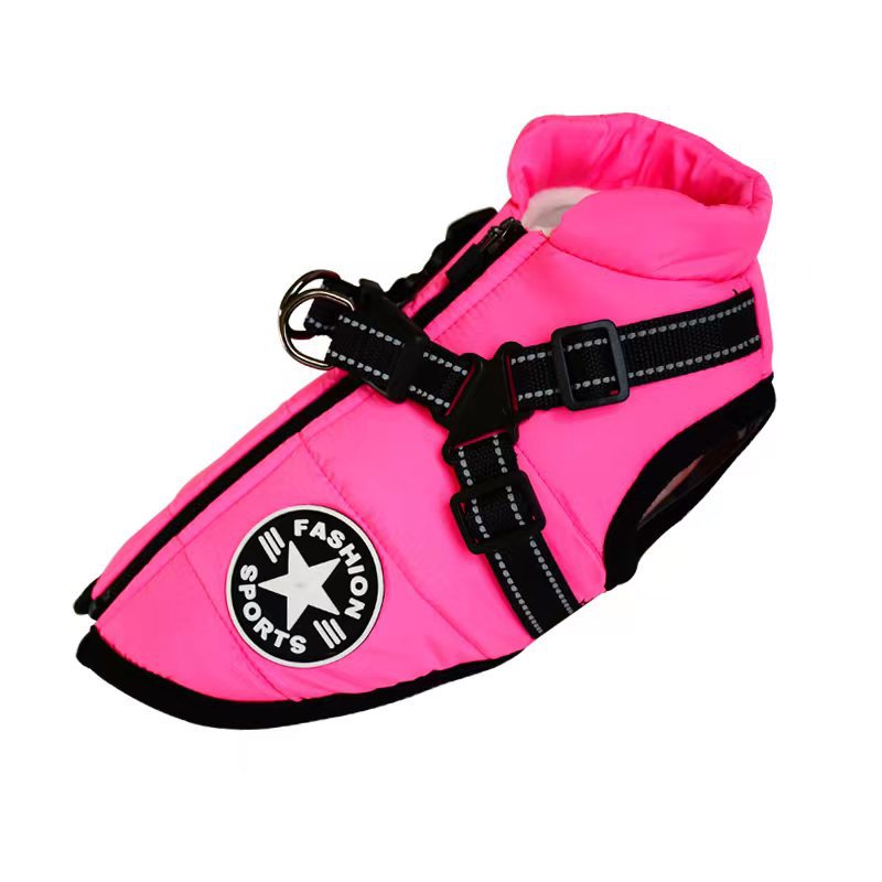 Waterproof Dog Clothes Winter Dog Coat With Harness Warm Pet Clothing Big Dog Jacket Chihuahua Labrador Coat Costume Best YouTube Store