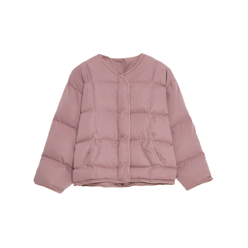 Women's Thickened Oversized Cotton Jacket in Dusty Pink Pi-Mart