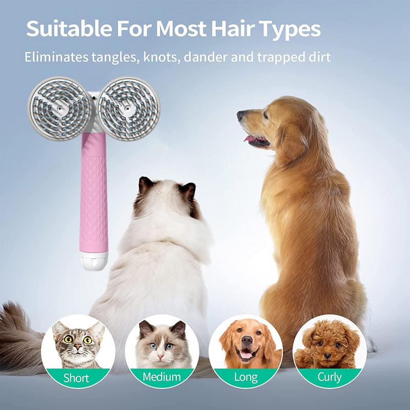 Pet Cat Brush Dog Slicker Brush Double-headed Negative Ion One-button Self Cleaning Dog Cat Hair Removal Pets Products Pets Fashion