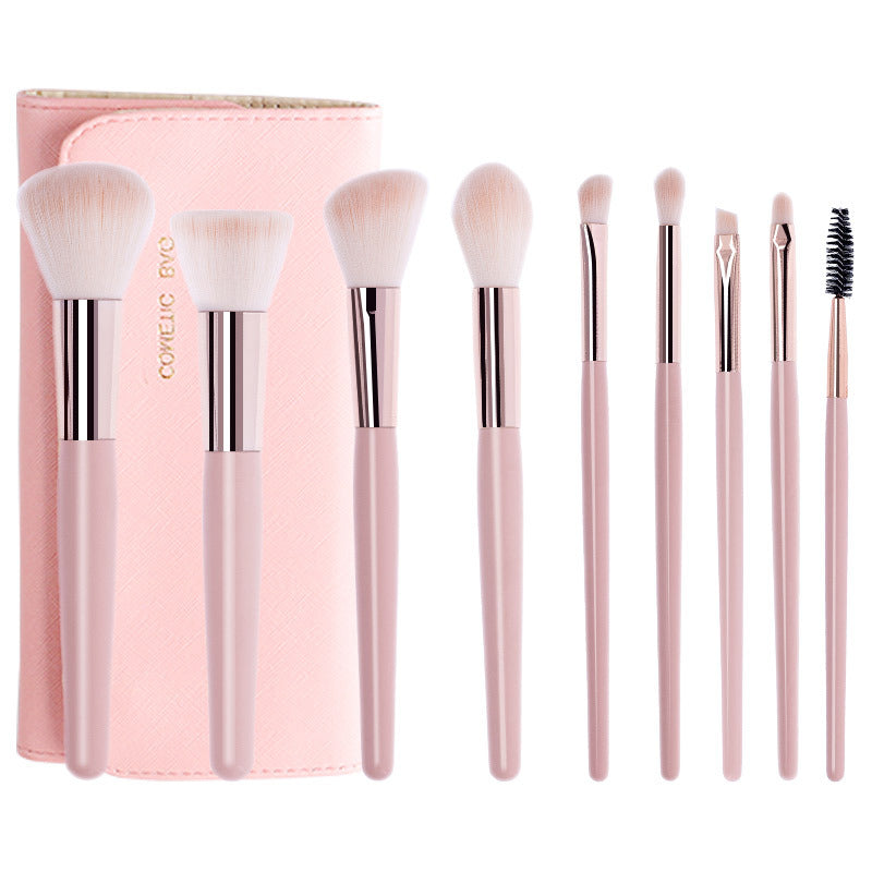 Makeup Brush Set with Wooden Handle and Brush Bag LadyShow.Store