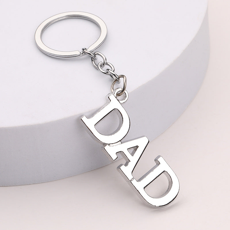 Creative Father Mother's Day Gift Zinc Alloy Letter Keychain LadyShow.Store