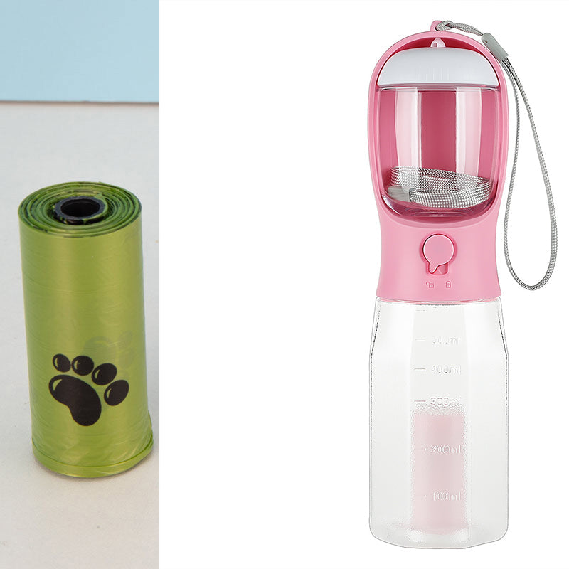 Portable Cat Dog Water Bottle Food Feeder Drinker Poop Dispenser 3 In 1 Leak-proof Multifunctional Dog Water Bottle Pet Products Pets Fashion