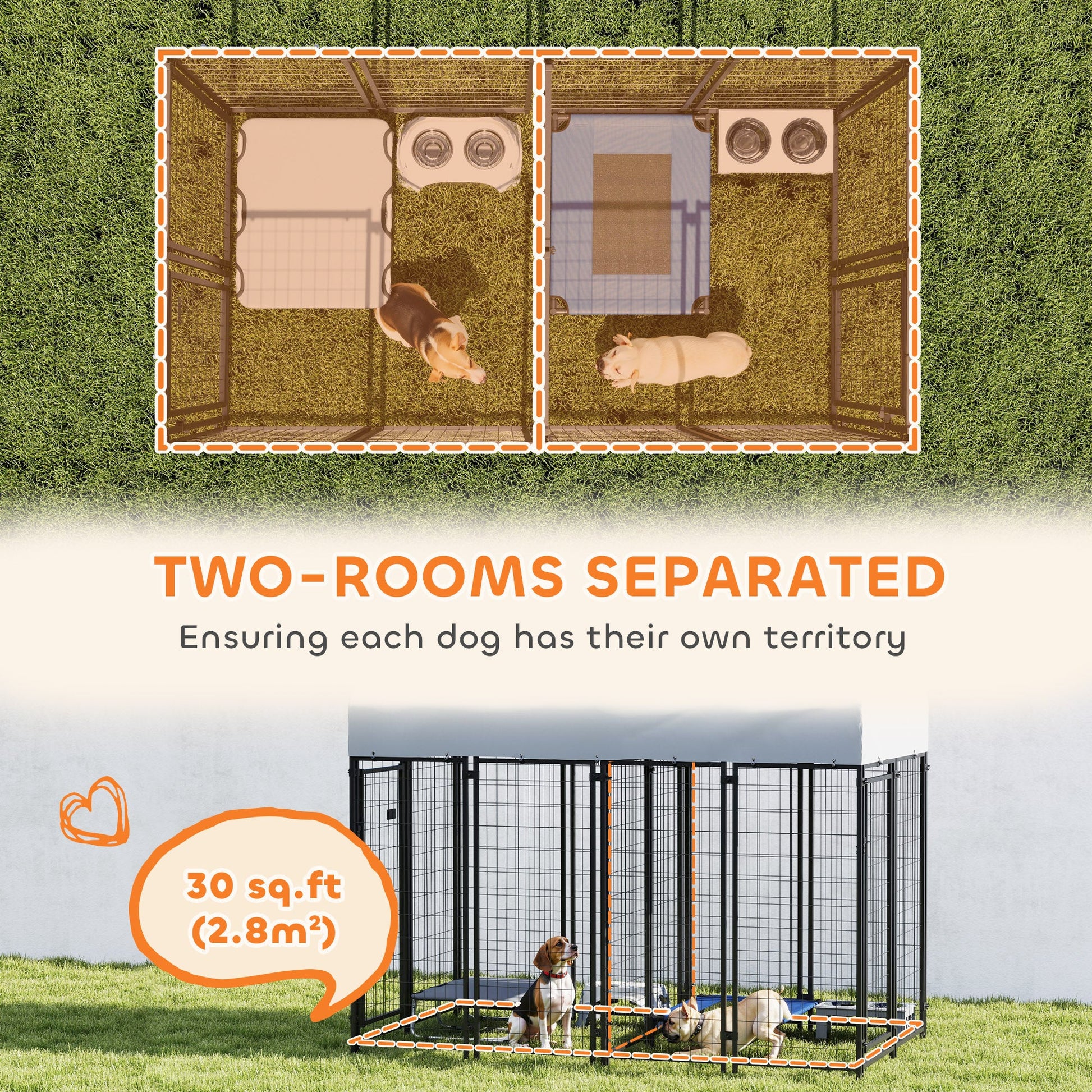 Outdoor Dog Kennel with Two-Room Design Best YouTube Store