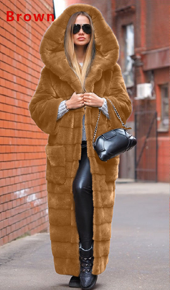 Fashionable Thickened Long Plush Women's Coat NorixaFashion.com