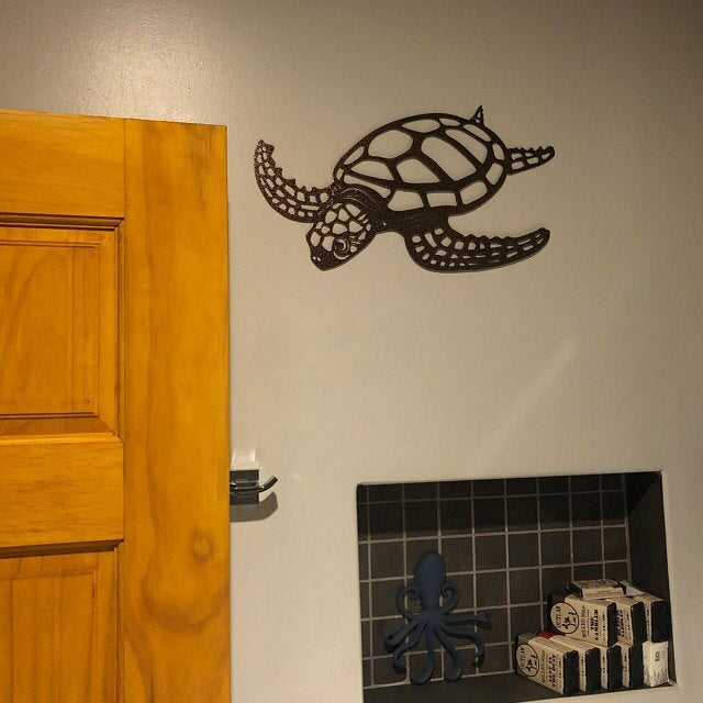 Metal Wall Art Turtle Interior Living Room Decor Crafts PearlNestDecor.com
