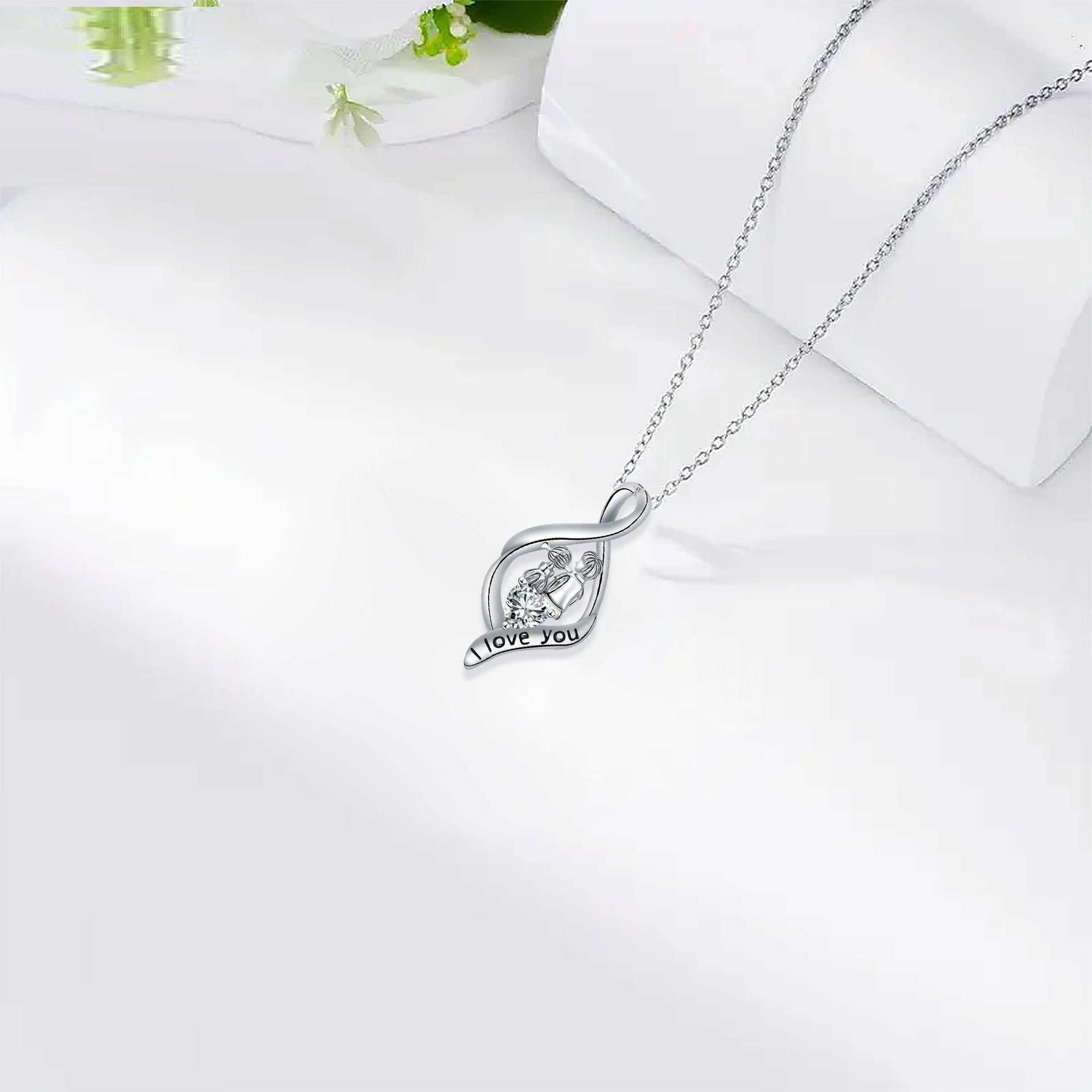 Father And Daughter Pendant Necklace Father's Day Gift LadyShow.Store