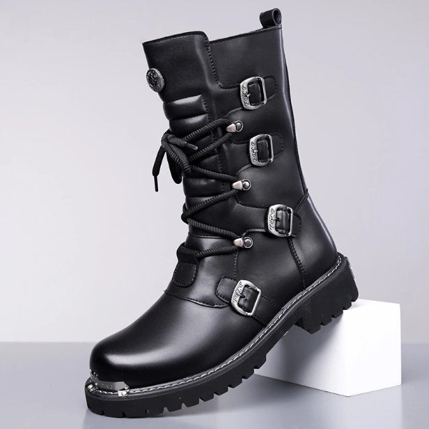 Autumn And Winter High-top Boots Men's Trendy Riding BootsBritish-style Denim Vintage Equestrian Boots Best YouTube Store