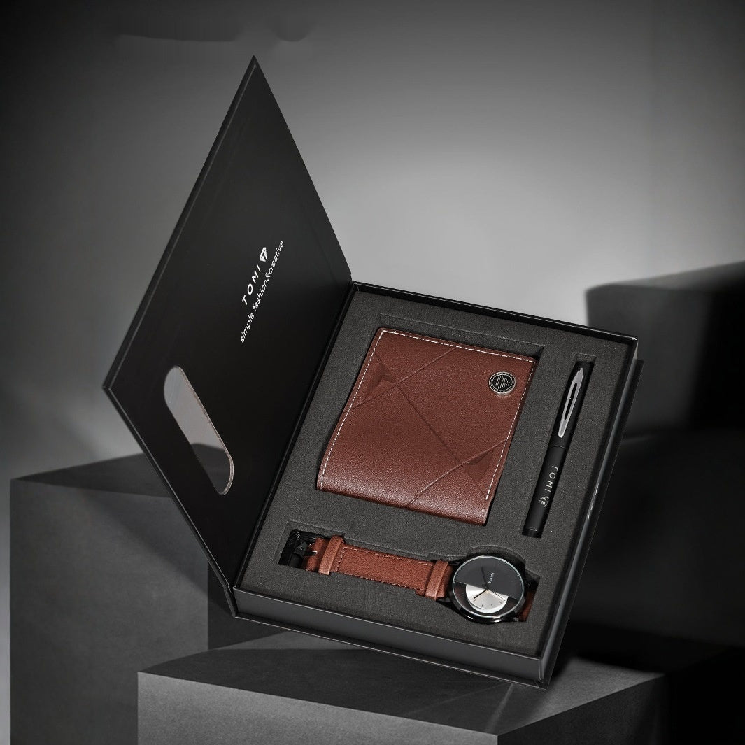 Men's Business Wallet Quartz Watch Set Best YouTube Store